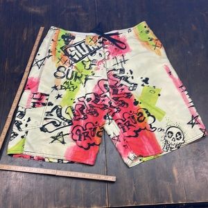 No Boundaries Board shorts Surf Punk Graffiti print men’s 34